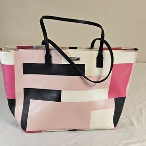 kate spade Pink, Black & White Geometric Tote